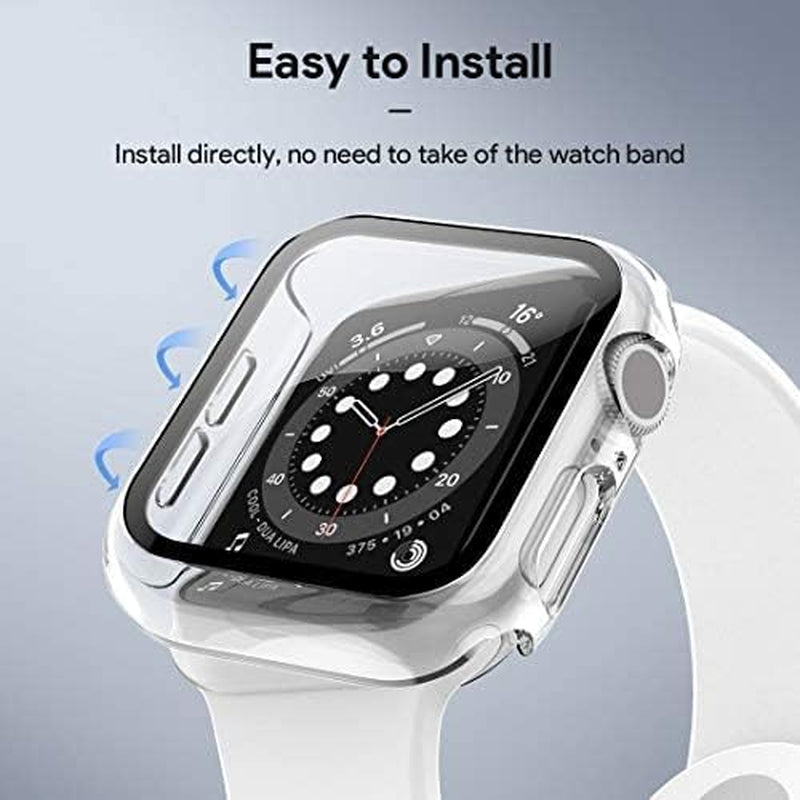 2 Pack for Apple Watch Case 40Mm Series SE, 6, 5, 4 with Built-In Tempered Glass Screen Protector, Ultra-Thin All around Protective Glass Screen Cover for Iwatch 40Mm, Clear